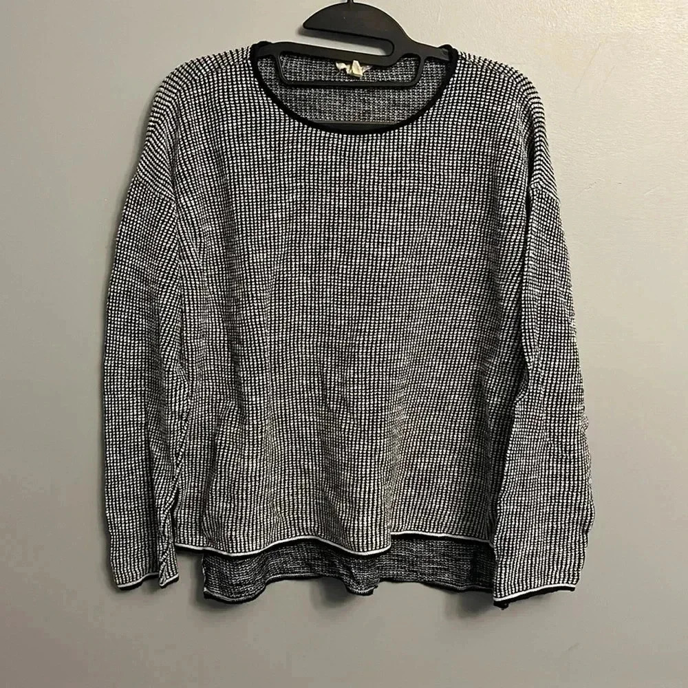 Women’s Eileen Fisher Boxy Textured Linen & Cotton Blend Sweater Size S/P